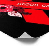 Blutkrebs-Bewusstsein Bluthochdruck rotes Blut kan Poster (Ecke)