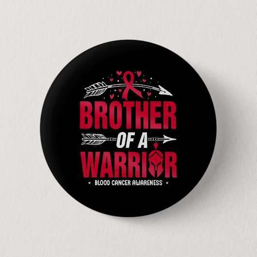 Blutkrebs-Bewusstsein Bruder eines Kriegers Rotes Button (Vorderseite)