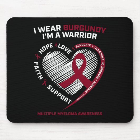 Blutkrebs Bewusstsein Burgundy Multiples Myelom W Mousepad (Vorne)