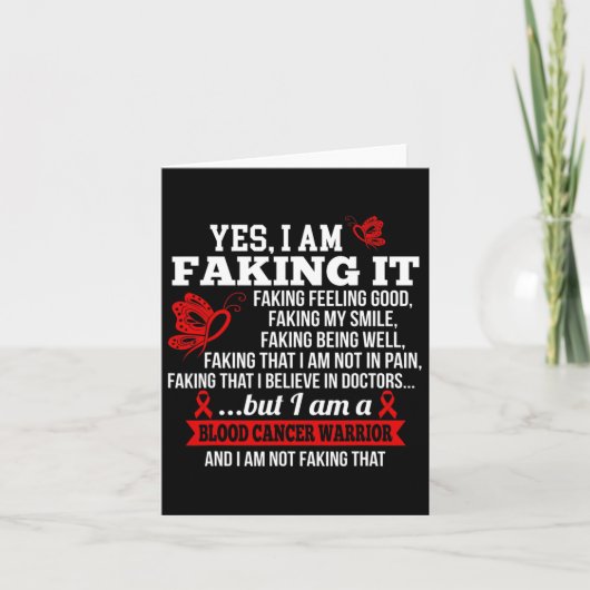 Blutkrebs-Bewusstsein - Ja, ich tue es Red Ri Karte (Vorderseite)