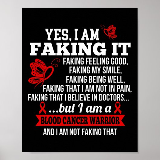 Blutkrebs-Bewusstsein - Ja, ich tue es Red Ri Poster (Vorne)