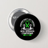 Blutkrebs-Bewusstsein Limegrünes Band  Button (Vorne & Hinten)