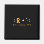 Blutkrebs-Bewusstsein Monat Orange Ribbon Heartbe Magnet (Vorne)