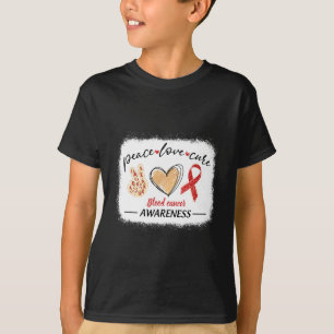Blutkrebs-Bewusstsein Peace Love Cure Bl T-Shirt