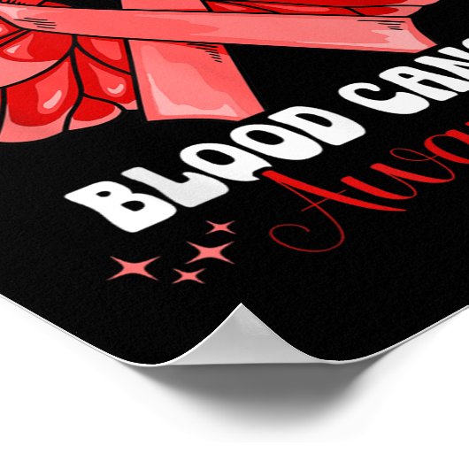 Blutkrebs-Bewusstsein Poster (Ecke)