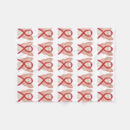 Blutkrebs Bewusstsein Red Ribbon Chemo Blanket Fleecedecke (Vorderseite (Horizontal))