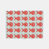 Blutkrebs Bewusstsein Red Ribbon Chemo Blanket Fleecedecke (Vorderseite (Horizontal))