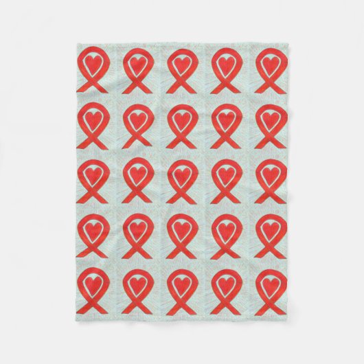 Blutkrebs Bewusstsein Red Ribbon Chemo Blanket Fleecedecke (Vorderseite)