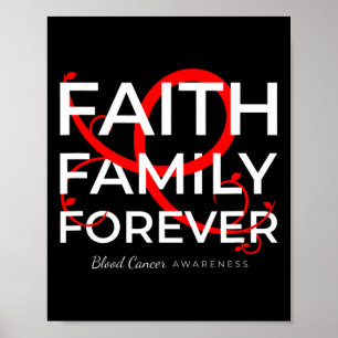 Blutkrebs-Bewusstsein Red Ribbon Faith Familie für Poster