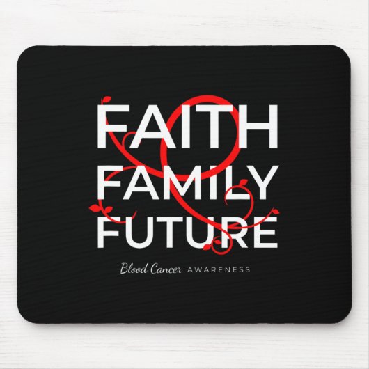 Blutkrebs-Bewusstsein Red Ribbon Faith Family Fut Mousepad (Vorne)