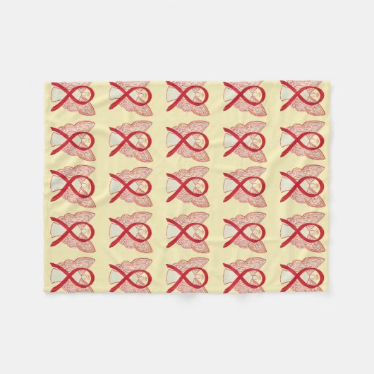Blutkrebs-Bewusstsein Red Ribbon Fleece Blanket (Vorderseite (Horizontal))