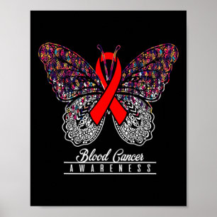 Blutkrebs-Bewusstsein Schmetterling Liebhaber Gesc Poster