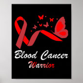 Blutkrebs-Bewusstsein Schmetterling Red Ribbon Sup Poster (Vorne)