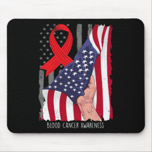Blutkrebs Bewusstsein Vintag American Flag Red R Mousepad