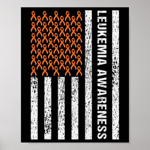 Blutkrebs-Bewusstseins-Schleife Orange Leukämie-Fl Poster