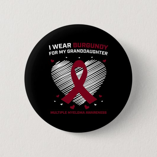 Blutkrebs-Geschenke Enkelin Multiples Myelom Button (Vorderseite)