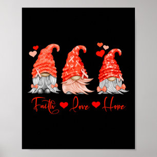 Blutkrebs Glaube Hoffnung Liebe Rote Gnome Herz Kr Poster