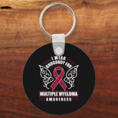 Blutkrebs Ich trage Burgund für Multiples Myelom Schlüsselanhänger (Rückseite)