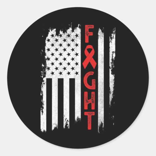 Blutkrebs Krieger Blutkrebs Bewusstsein roter Ri Runder Aufkleber (Vorderseite)