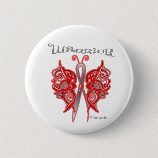Blutkrebs-Krieger keltischer Schmetterling Button (Vorderseite)