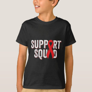Blutkrebs Rotes Bewusstseins-Schleifen Unterstütze T-Shirt