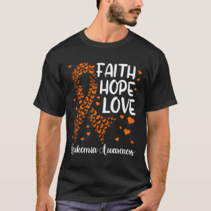 Blutkrebs-Schleife Glaube Hoffnung Liebe Leukämie- T-Shirt