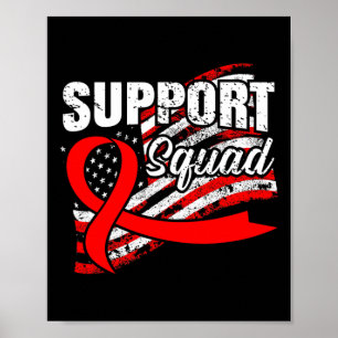 Blutkrebs-Support-Squad Usa-Flagge Bewusstsein-Rib Poster