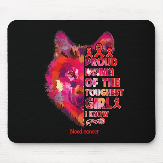 Blutkrebs Wolfsmutter Toughste Mädchen Kriegerin Mousepad (Vorne)