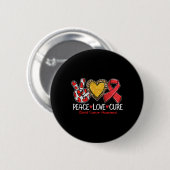 Blutkrebsbewusstsein Frieden Liebe Heilung Rotes B Button (Vorne & Hinten)