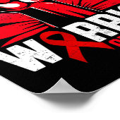 Blutkrebskrieger sind magische Einhorn-rote Ribb Poster (Ecke)