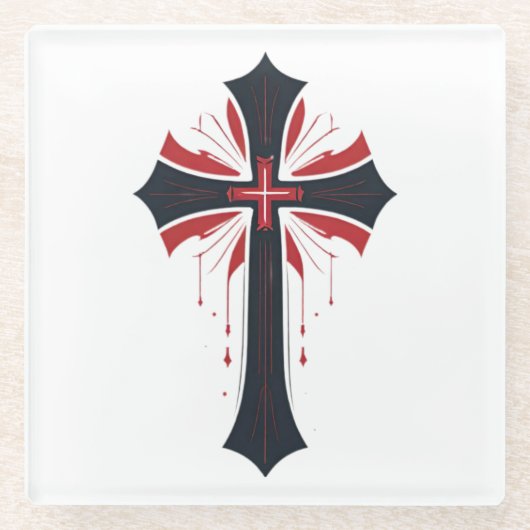 Blutkreuz Glasuntersetzer (Vorderseite)
