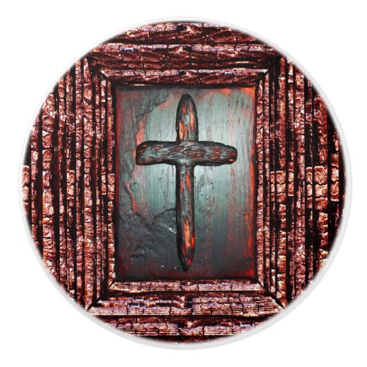 Blutkreuz Keramikknauf (Vorderseite)