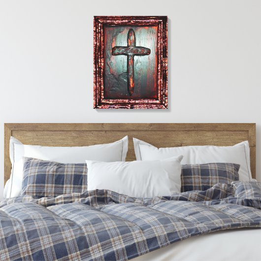 Blutkreuz Leinwanddruck (Insitu (Schlafzimmer))
