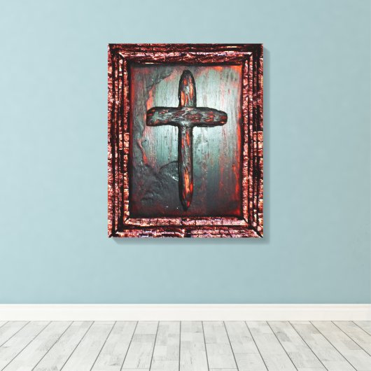 Blutkreuz Leinwanddruck (Insitu (Holzboden))