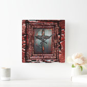 Blutkreuz Quadratische Wanduhr (Zuhause)