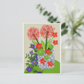 Blutlilie, Surfinia und Nasturtium Postkarte (Stehend Vorderseite)