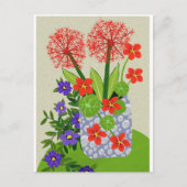 Blutlilie, Surfinia und Nasturtium Postkarte (Vorderseite)