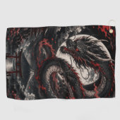 Blutmond-Drache Golfhandtuch (Horizontal)