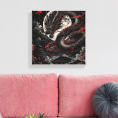 Blutmond-Drache Leinwanddruck (Insitu (Wohnzimmer))