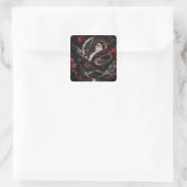 Blutmond-Drache Quadratischer Aufkleber (Tasche)