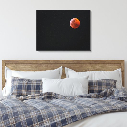 Blutmond-Eclipse | Big Island Hawaii Leinwanddruck (Insitu (Schlafzimmer))