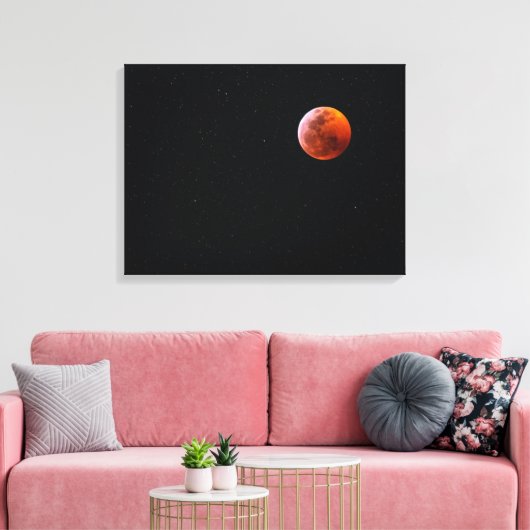 Blutmond-Eclipse | Big Island Hawaii Leinwanddruck (Insitu (Wohnzimmer))