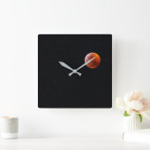 Blutmond-Eclipse | Big Island Hawaii Quadratische Wanduhr (Zuhause)