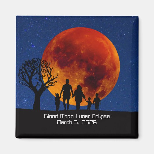 Blutmond Mondfinsternis 2026 Magnet (Vorne)