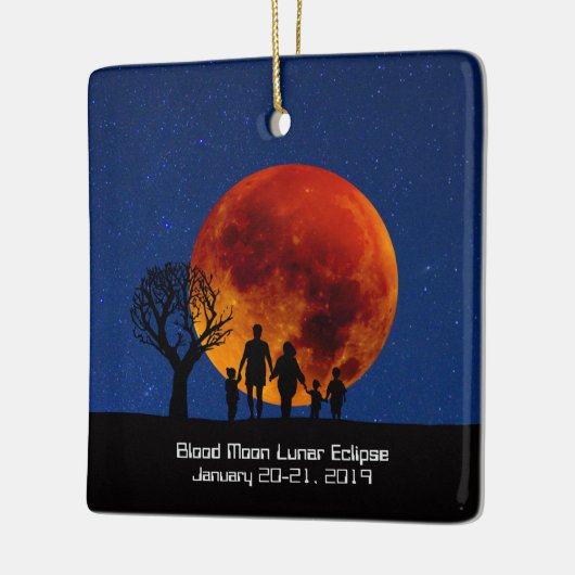 Blutmond-Mondflugbahn 2019 Keramikornament (Links)