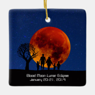 Blutmond-Mondflugbahn 2019 Keramikornament
