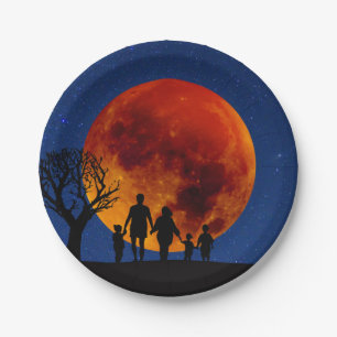 Blutmond-Mondseelenfamilie Pappteller
