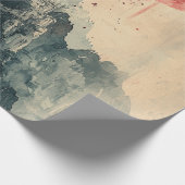 Blutmond-Pagode Tuschwaschung Geschenkpapier (Ecke)