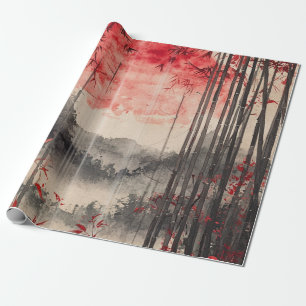 Blutmond Sakura-Tuschewaschung (1) Geschenkpapier
