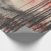 Blutmond Sakura-Tuschewaschung (1) Geschenkpapier (Ecke)